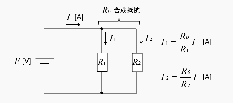 分流の法則の説明図1